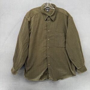 Claiborne Mens XL Long Sleeve Button‎ Down Shirt Corduroy Geometric Pattern